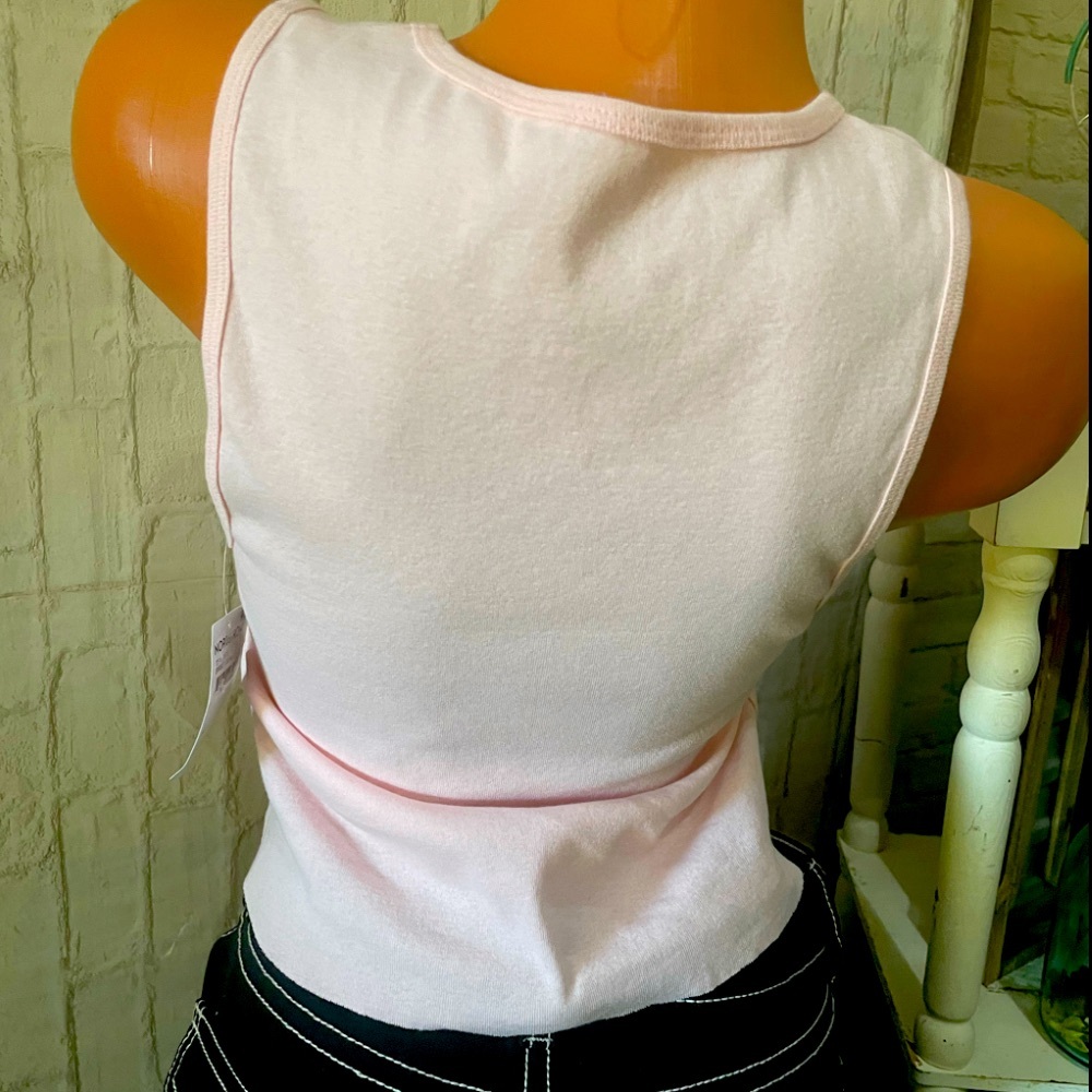Hi Res Crop Tank Top Pink Jr Sz L “I Love LA” Nordstrom Retail $17 NWT! - Picture 2 of 2